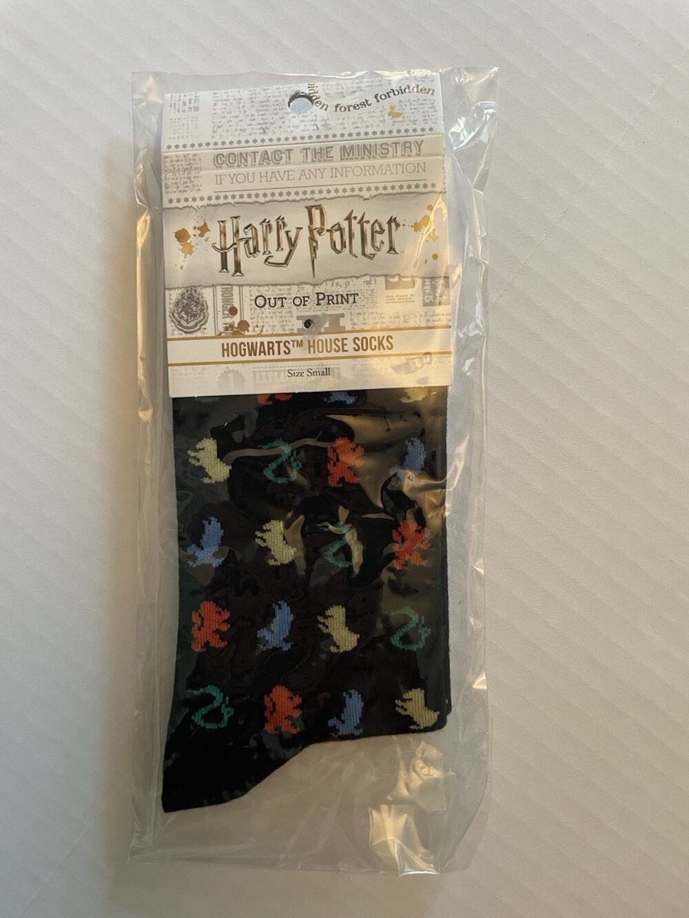 Harry Potter Hogwarts House Socks - Out of Print Books (Brand New) Unisex SMALL